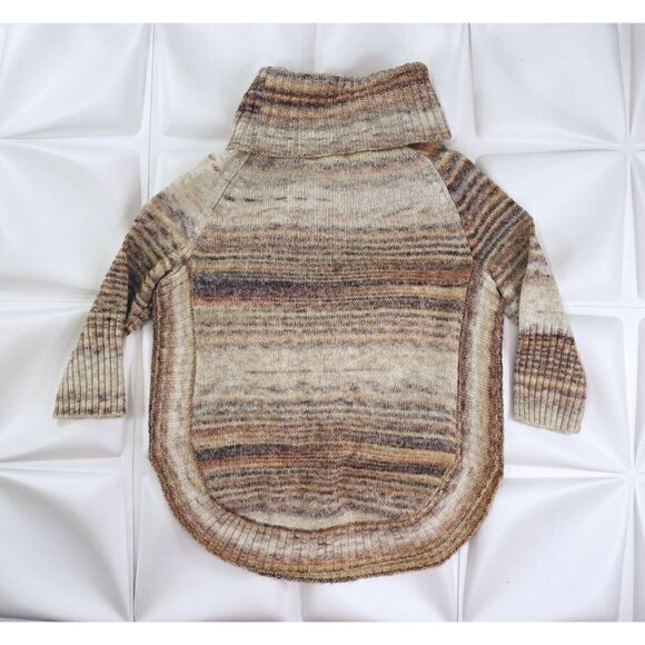 NWT Ponsesa Sz M Striped Cowl Neck Knit Sweater Circle Hem Multi Womens NEW - Picture 3 of 7